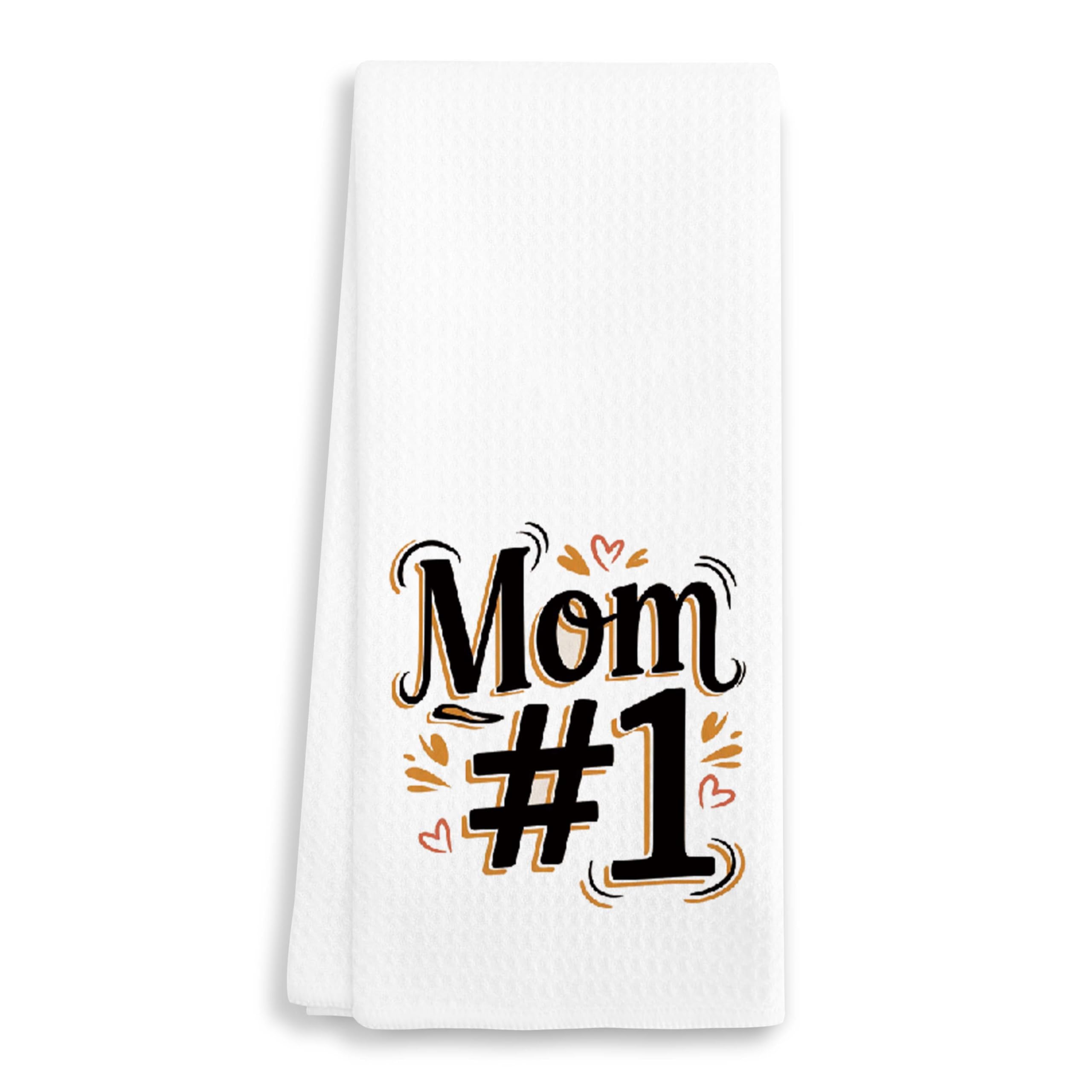 EJGFS Mom #1 - Decorative Kitchen Towel 16"x24" - Hand Towel for Mom’s Bathroom, Gifts for Mother's Day, Birthday, Christmas, etc.(018)