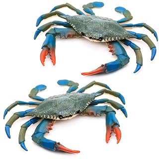 2pcs Realistic Crab Toy Wall Decor - Educational Bath Toys for Toddlers Ocean Animals Toys Plastic Food Toys Crab Toy for Baby - Animal Bath Toys Ocean Cake Decorations Kids Bath Toys Crab Baby Toy