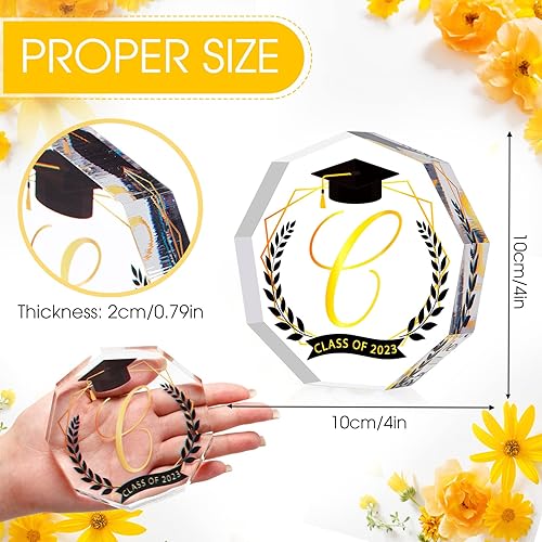 Miniatura 3 de Maitys Regalo de graduación 2023 con monograma, inicial, acrílico, inspirador, recuerdo inspirador y pisapapeles para clase de 2023, regalo de