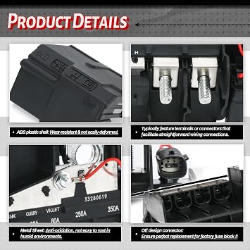 Battery Distribution Engine Compartment Fuse Block Compatible with Chevrolet Malibu 1.5L and 2.0L 2016 2017 2018 2019 2020 2021 2022 Fuse Box Battery Terminal Replaces 84335366 84131629
