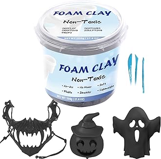 Modeling Foam Clay, 500g Soft Air Dry Clay for Adults Lightweight DIY Creative Art Supplies with Sculpting Tools,Suitable for Cosplay/Crafts/Design/Shaping-Grey