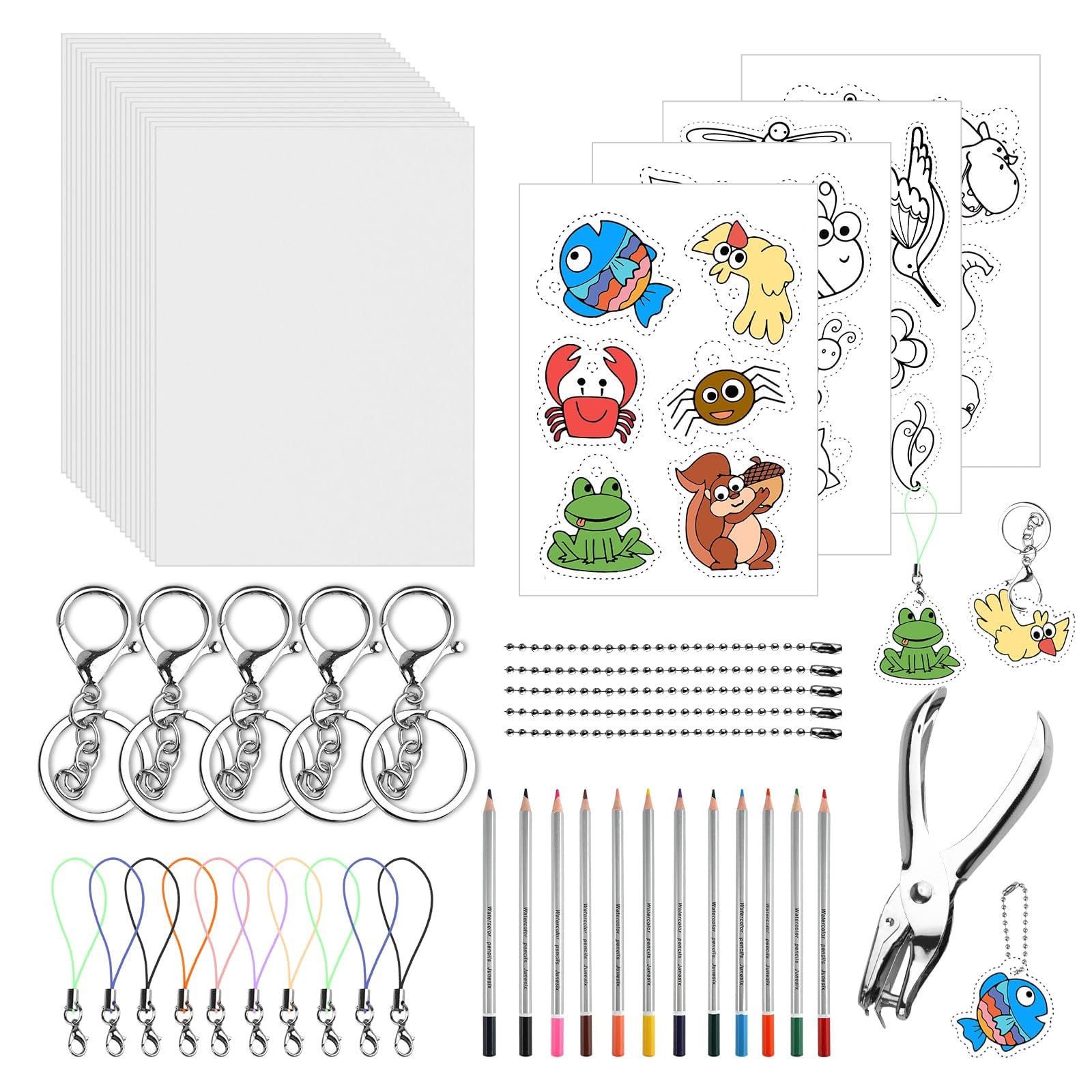 Schrumpffolie Set 169 Teile - DIY Bastelset Mit Blankofolien & Zubehör Für Kinder