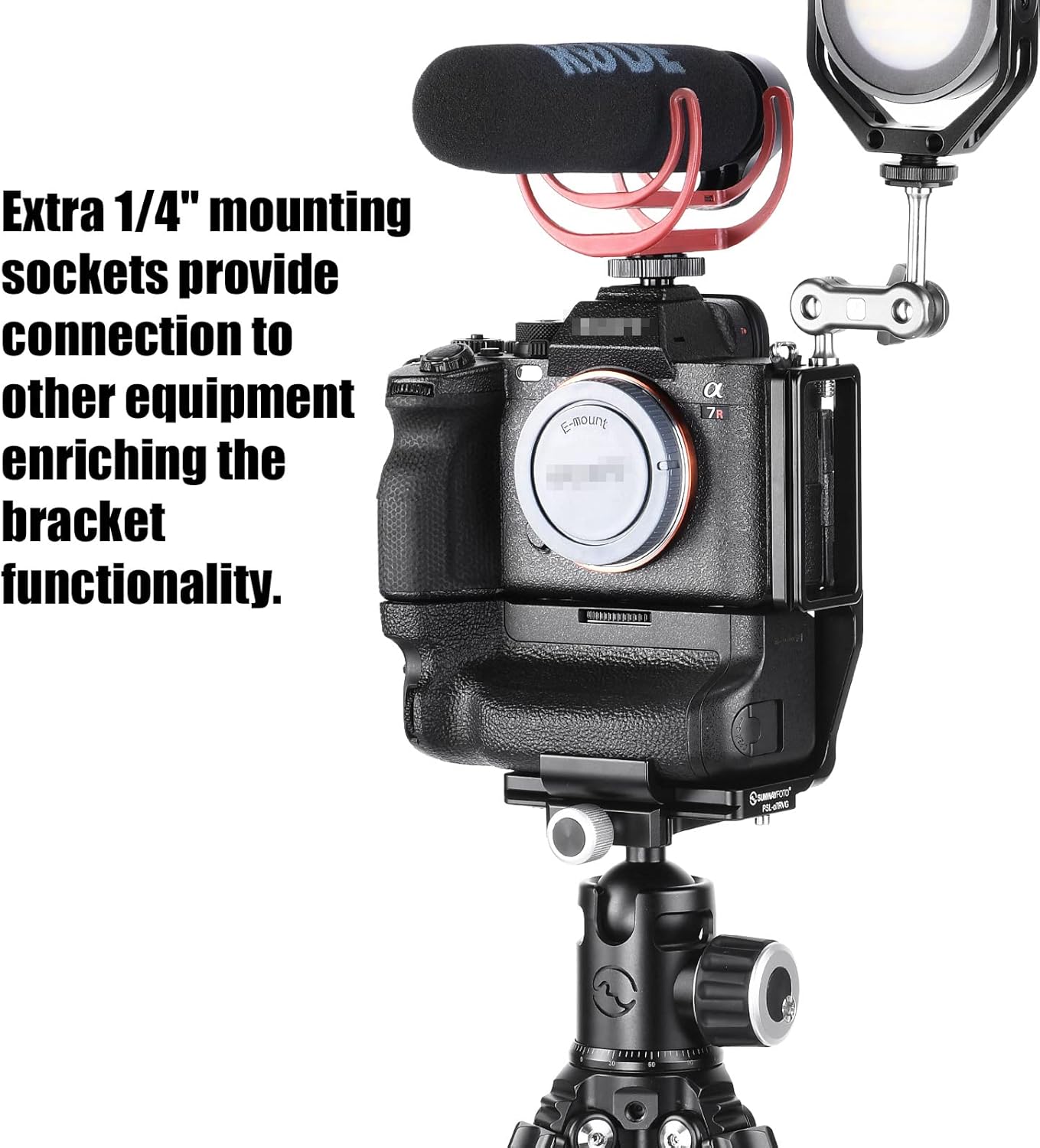 SUNWAY L-Bracket for Sony a7r V/a1/a7s3/a9 ii/a7r iv Camera with Vattery Grip VG-C4EM, Arca Swiss Quick Release L Plate, PSL-a7rvg - Image 8