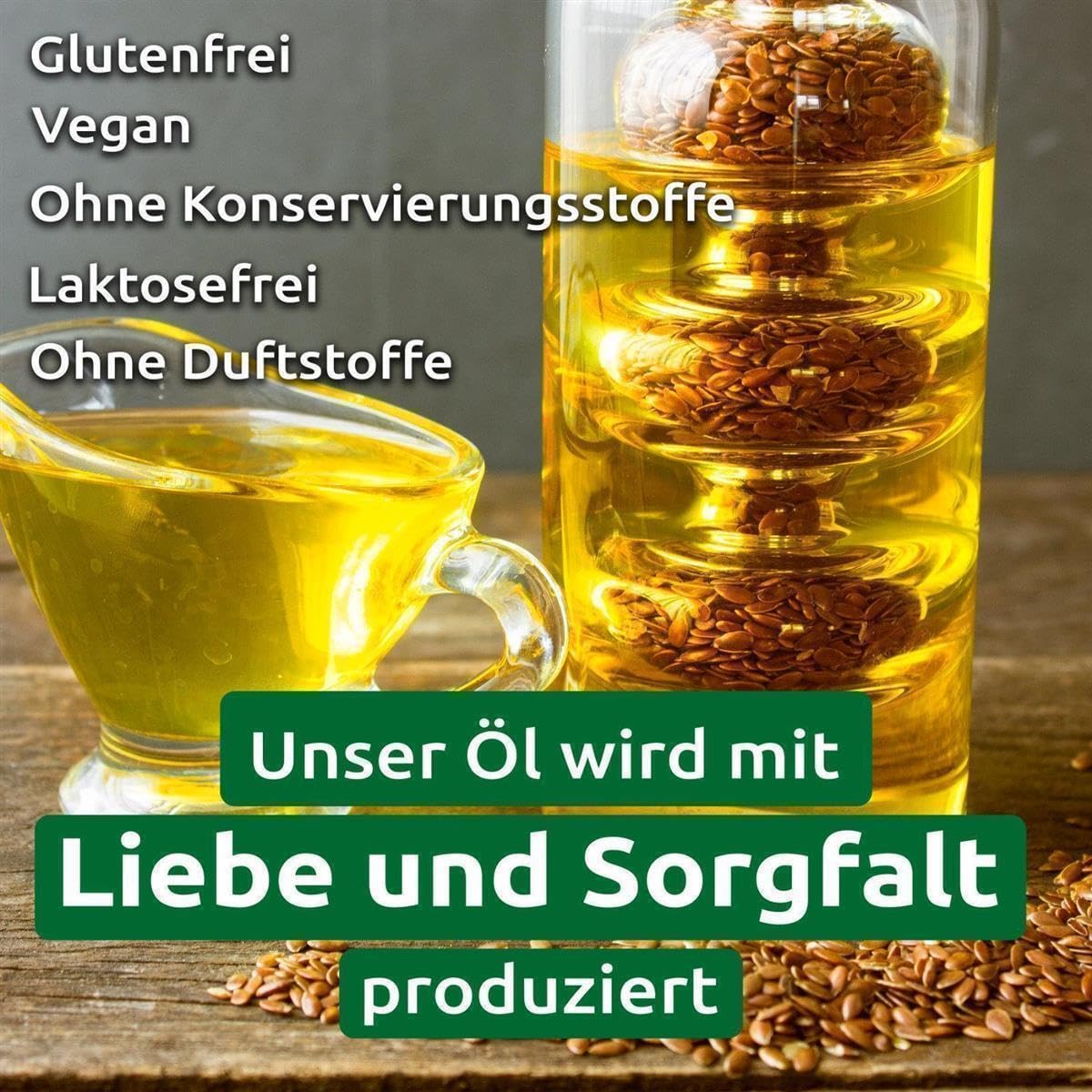 2 x Lausitzer Leinöl (kaltgepresstes Leinöl), 2 x 1 Liter