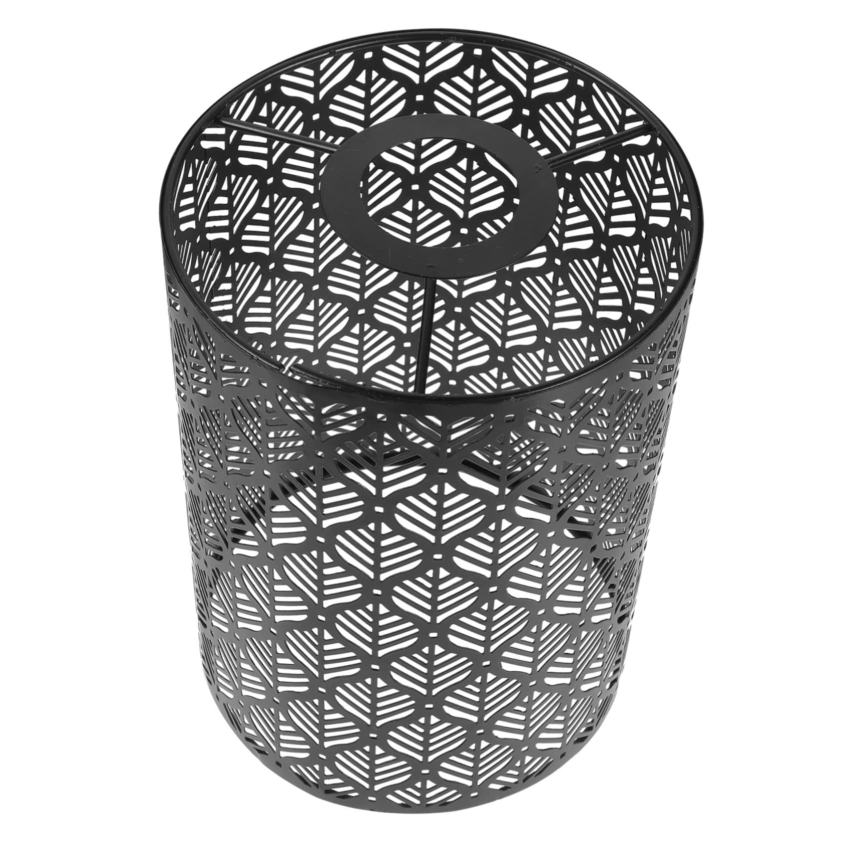 HOMOCONO Cylindrical Metal Lamp Shade for Table Lamp, Decorative Hollow Out Lampshade in Black Iron, Stylish Simple Design Suitable for Living Room and Bedroom