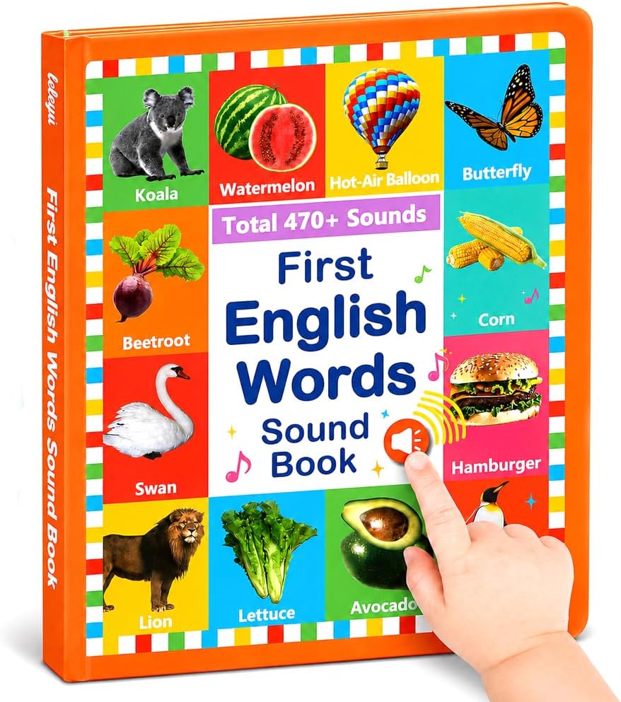English Learning Sound Book for Kids – 470+ Words, 21 Themes with American Accent | Interactive Phonics & Vocabulary Learning Toy for Toddlers Ages 3-6 | Educational Gift for Preschoolers(3-6Y)