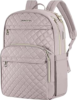 KROSER Laptop Backpack for Women 15.6 Inch Stylish Daypack with USB Charging Port, Water-repellent Nylon Backpack for Trav...