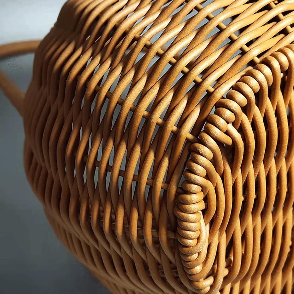 JSEIAJB Wicker Handheld Round Hanging Basket Handmade Wicker Handheld Flower Arrangement Storage Basket Flower Rose