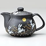 I rabbit Kutani pottery teapot pot (with tea strainer)