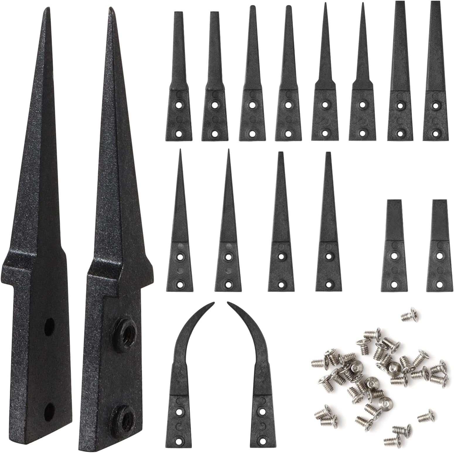FEITA Anti Static Precision Tweezers ESD-Series Replacement Pointed, Curved & Flat Head, ESD Stainless Steel Twizzers Replaceable Carbon Fiber Plastic Tips With Locking Screws (8Types Each 1Pair)