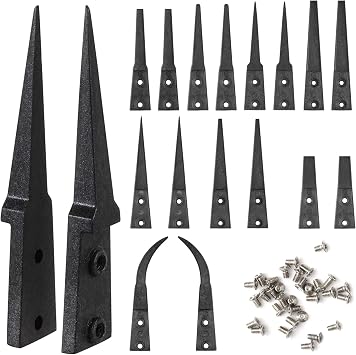 FEITA Anti Static Precision Tweezers ESD-Series Replacement Pointed, Curved & Flat Head, ESD Stainless Steel Twizzers Replaceable Carbon Fiber Plastic Tips With Locking Screws 8Types Each 1Pair