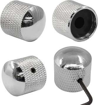 Jiozermi Silver Metal Guitar Knobs, 4 Pcs