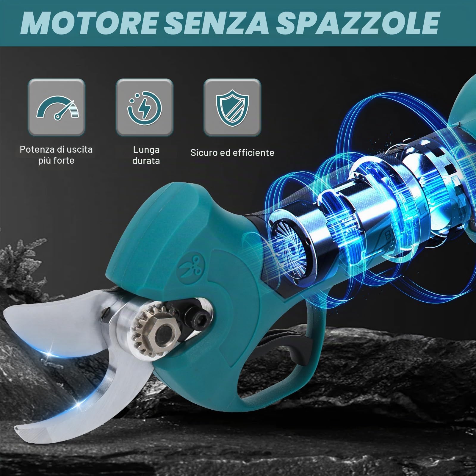 Cesoie Senza Filo compatibili con Makita 18V, Diametro Taglio Massimo 45mm, Motore Senza Spazzole 1500W, Pale SK5, Forbici da Giardino Elettrico per Giardino e Tagliente d'albero (Senza batteria)