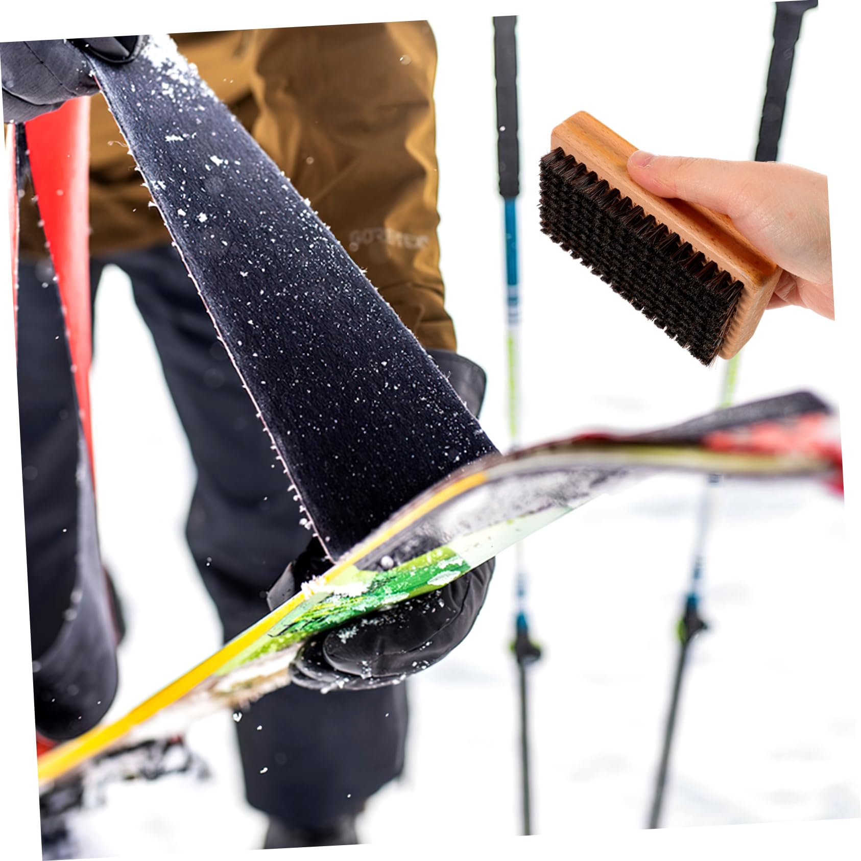 Abaodam 3 Pièces Brosse à Fartage pour Skis Outil De Nettoyage Manuel Kit De Brosses pour Snowboard Accessoire De Ski