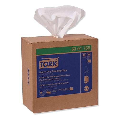 Miniatura 6 de Tork Paño de limpieza resistente blanco W24, caja emergente, 5 x 80 paños, 5301755