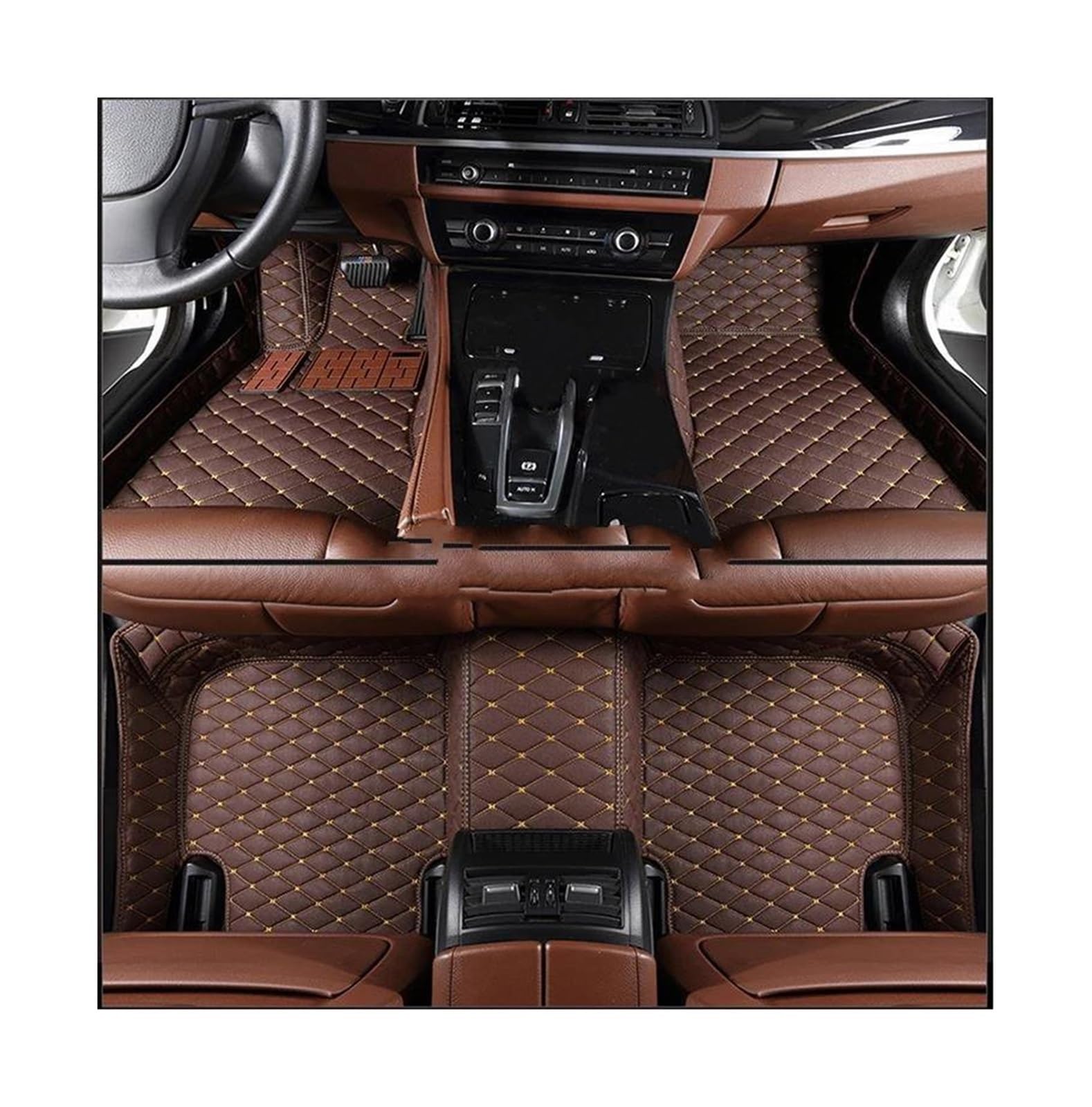 Tapis voiture antidérapants et imperméables pour Seat Tarraco couleur café