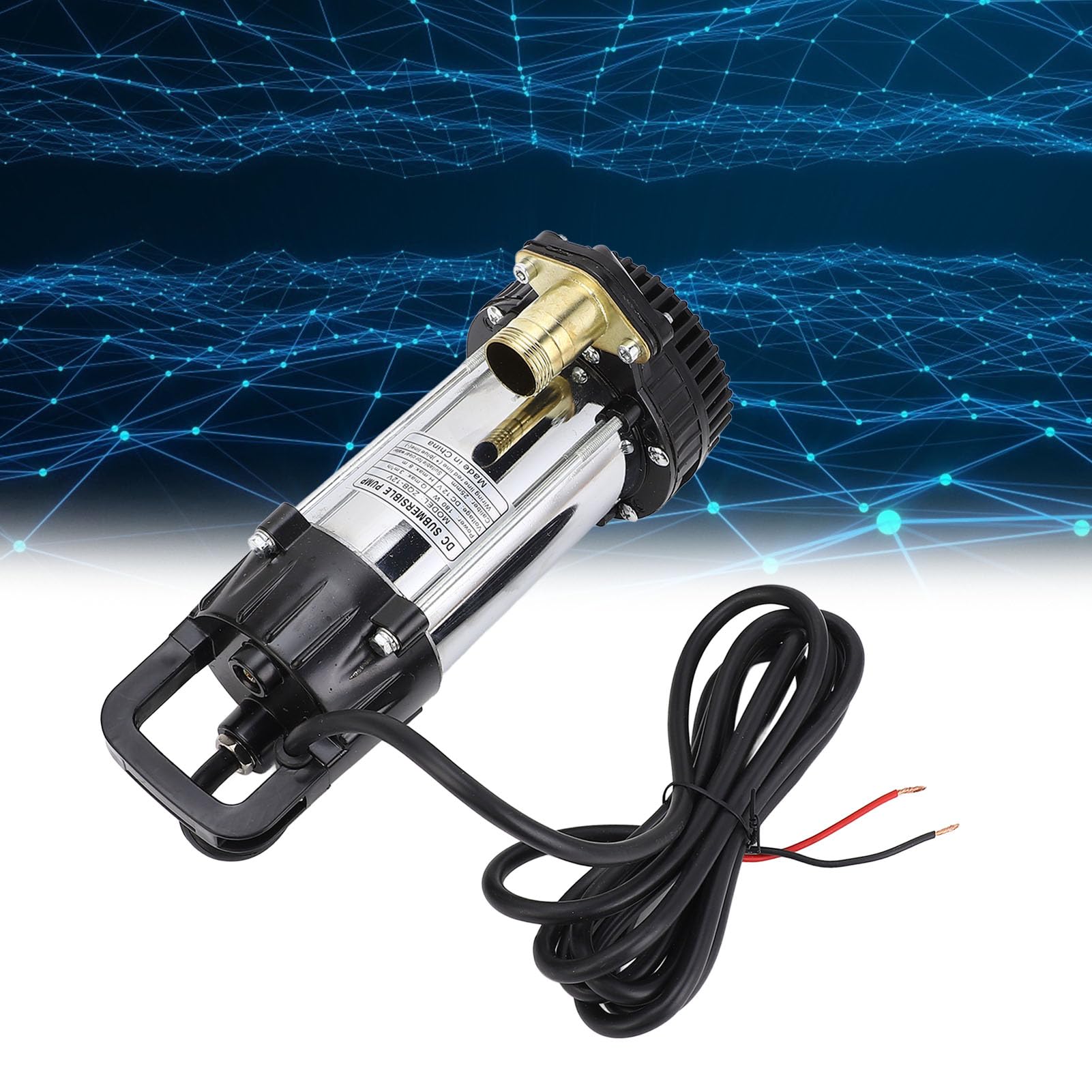 Fafeicy Bomba Sumergible CC 12 V 180 W, Bomba Sumergible para Acuario con Cuerpo de Acero Inoxidable con Motor de Cobre sin Escobillas, Elevación de 8 M para Pecera, Fuente, Estanque, Hidroponía