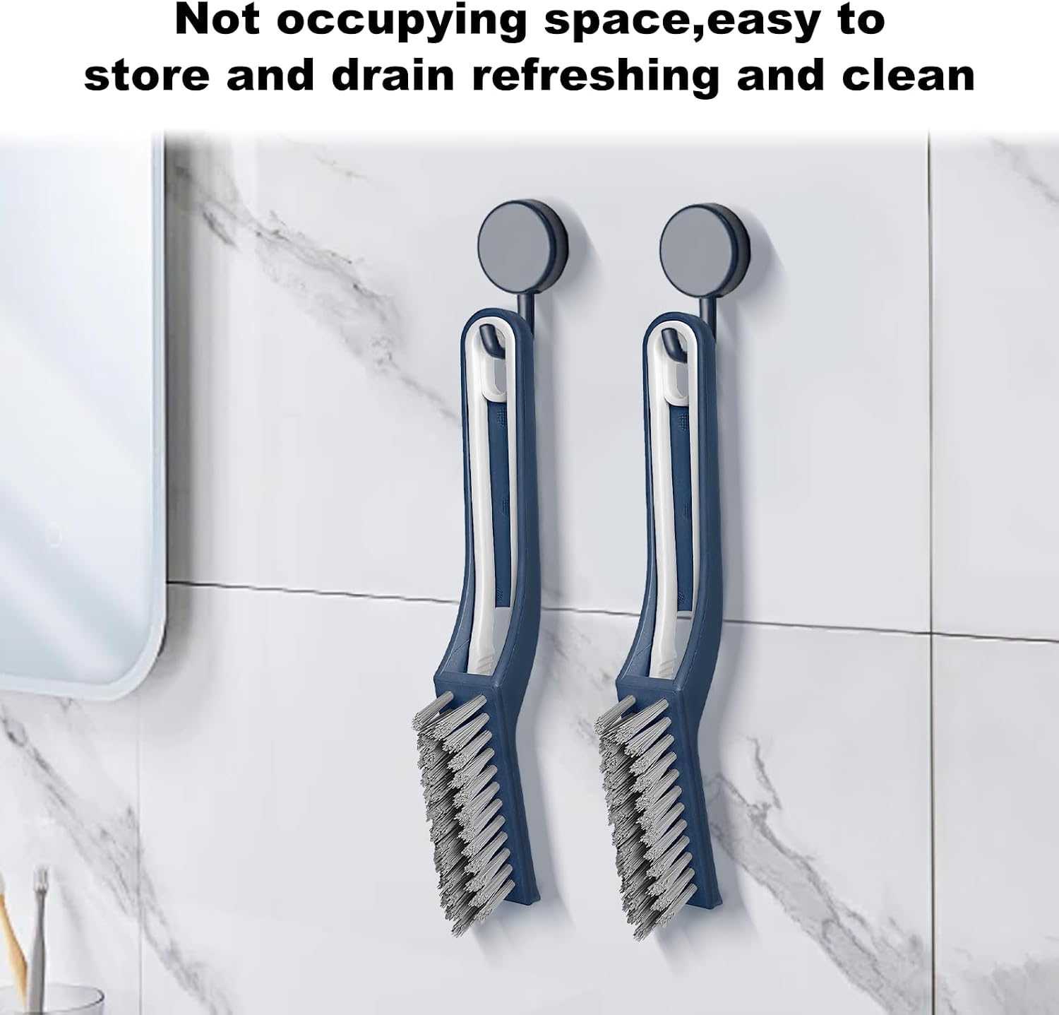 Stiff Bristle Brush - Hard Bristle Crevice Cleaning Brush Tools for Household, Kitchen, Bathroom, Window, Toilet, Corners, Multi Purpose Hard Bristle Brushes for Deep Cleaning Gap(2 pcs) image 3