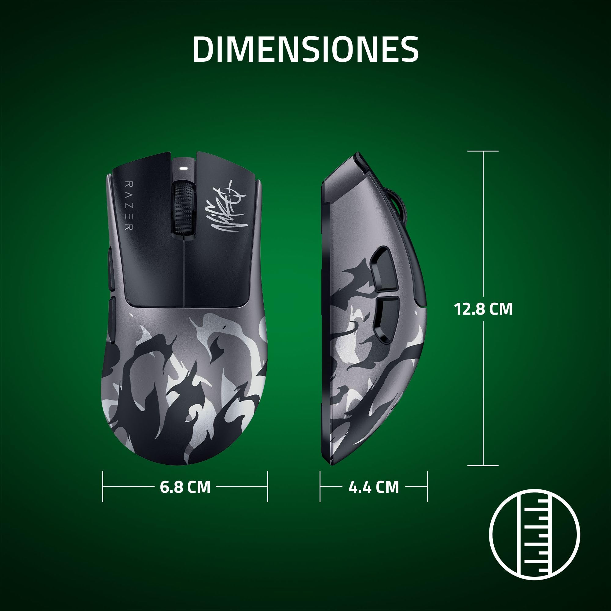 Razer DeathAdder V4 Pro NiKo Edition - Ratón para Esports ergonómico inalámbrico y Ultraligero - 57 g - 2,4 GHz Hyperspeed - Focus Pro 45K Sensor - 8K Hz Polling - Switches Gen-4 - PC/Mac | NiKo