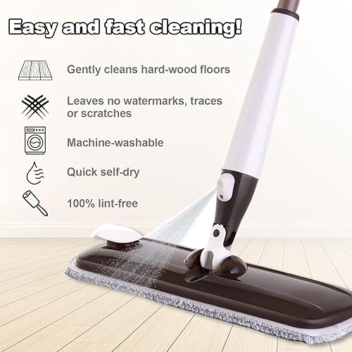 Miniatura 3 de Juego de 2 cabezales de trapeador de microfibra de repuesto por paquete [2 paquetes]