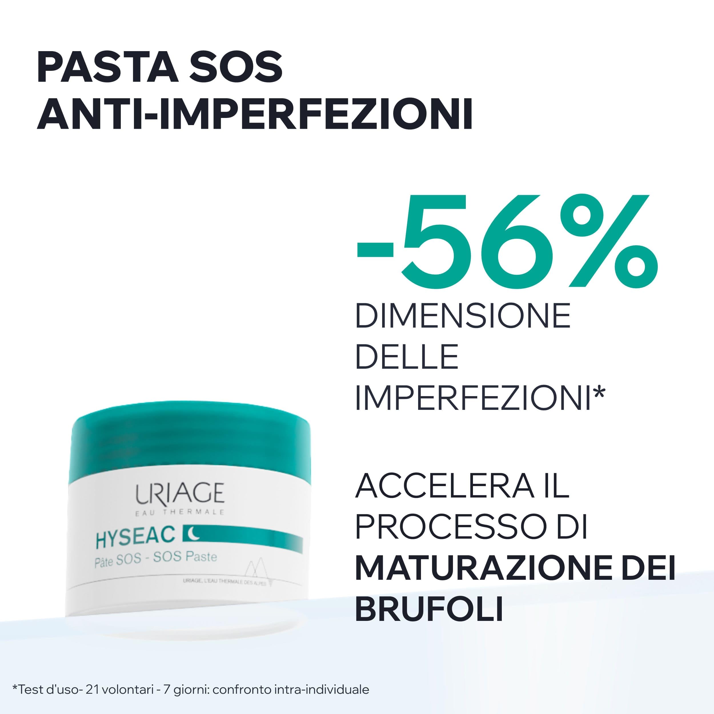Uriage Hyseac Pasta SOS con Árbol del Té, Zinc y Arcilla Verde - Acelera la Maduración de las Imperfecciones de la Noche a la Mañana y Limita las Marcas en la Piel - Para Granos e imperfecciones.