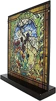 Vista 3 de Ebros Gift Louis Comfort Tiffany Four Seasons Collection - Atrapasoles artísticos con base de madera negra, decoración para el hogar y la oficina
