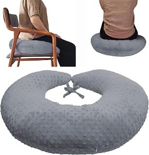 coceyese BBL Pillow After Surgery for Butt Sleeping, Brazilian Butt Lift Pillow Post Surgery Recovery for Sitting Sleeping Driving Donut Pillow for Woman Lumbar Back Cushion Seat Foam (Grey)