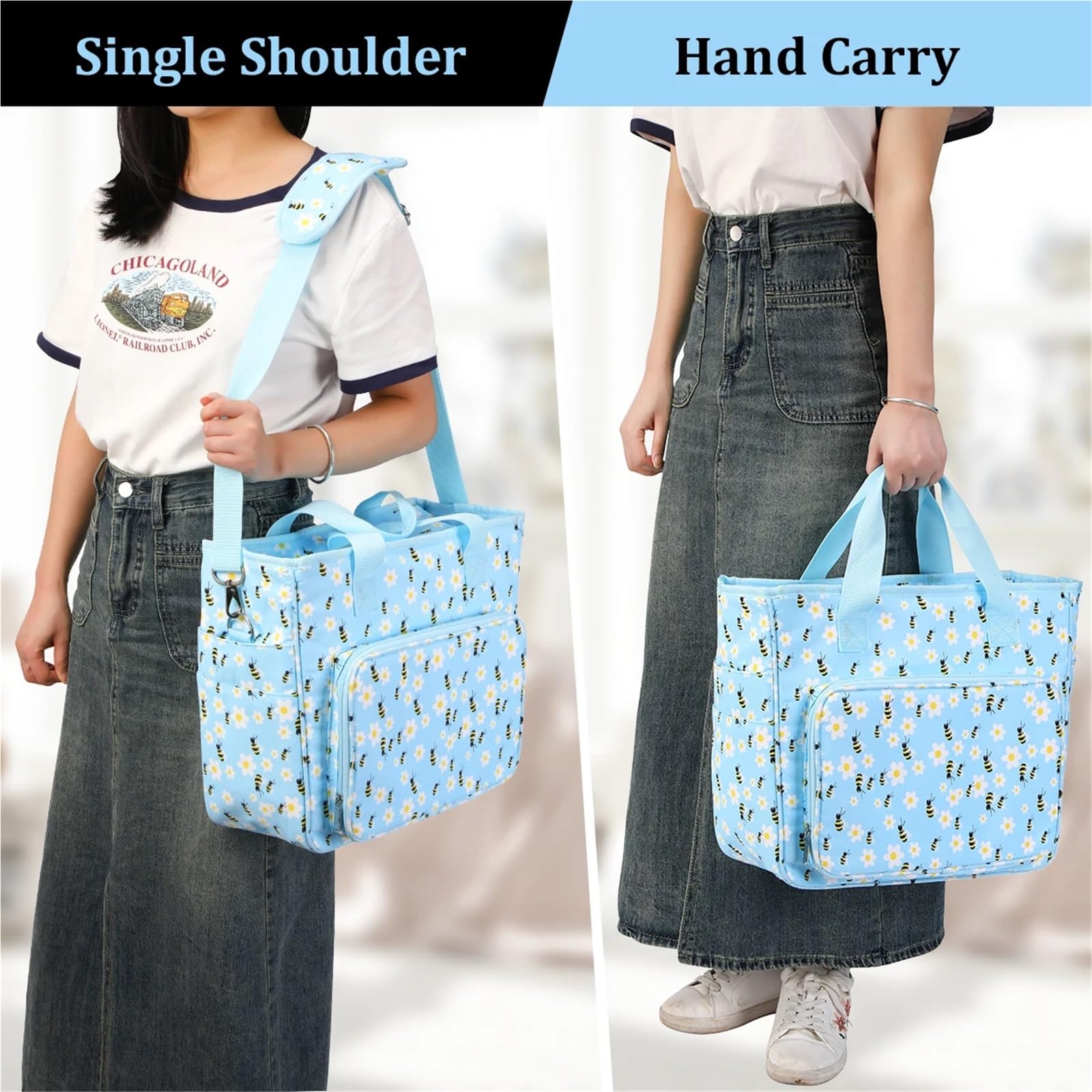 Bolsa de almacenamiento for lanas, bolsos gancho ganchillo alta capacidad, agujas coser DIY, accesorios Herramientas tejido, organizador viaje para Agujas, Hilo(Retro)