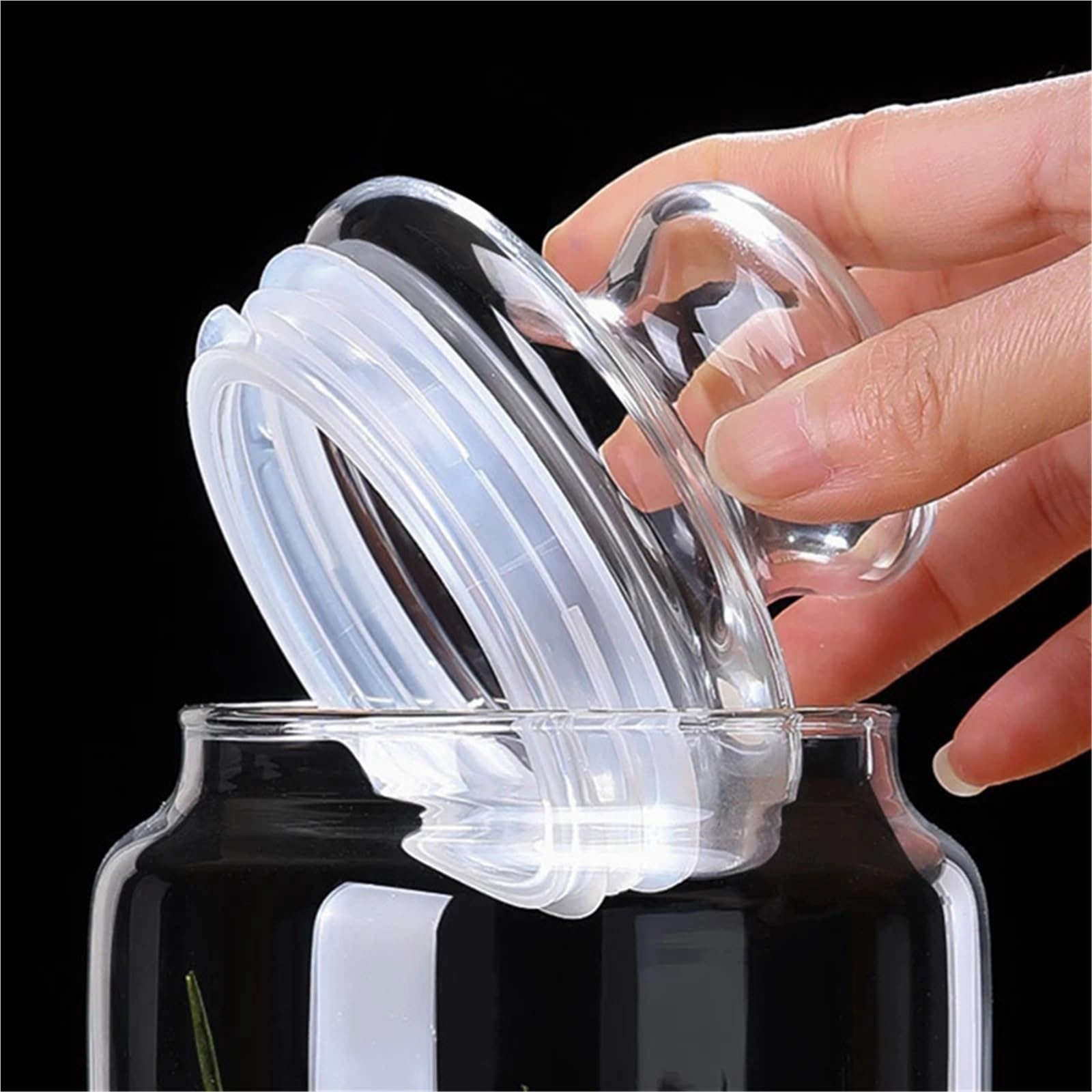 Tarro de almacenamiento para cocina, Tarro de vidrio for almacenamiento alimentos, 2 uds., con tapa, 500-1000ml, for frutos secos, galletas, té y café(750ml)