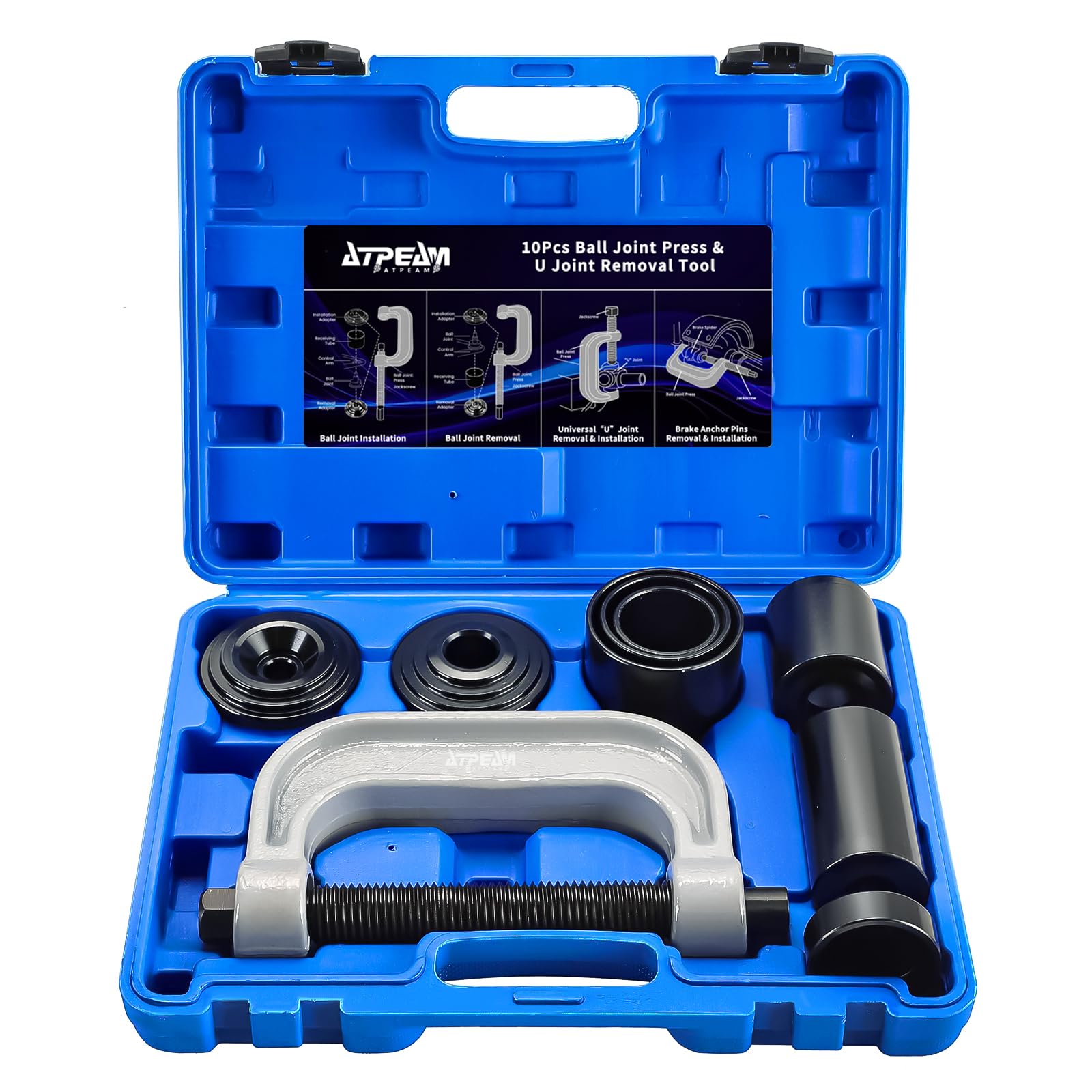 ATPEAM Strumento di manutenzione per giunto sferico | Kit di strumenti per la rimozione di giunti sferici e giunti a U con adattatori 4wd, per la maggior parte delle auto 2WD e 4WD e camion leggeri