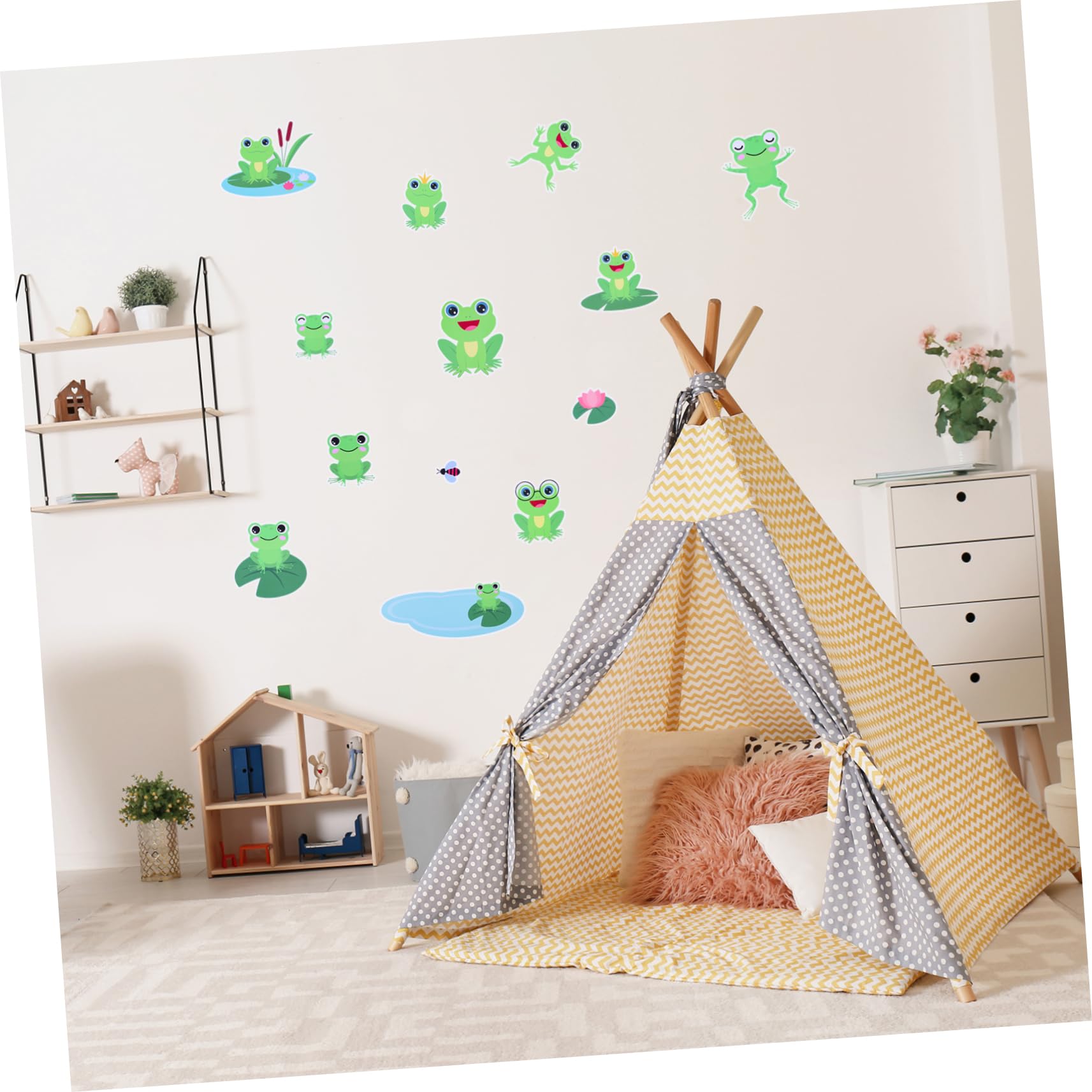 Didiseaon 16hojas Pegatinas De Pared De Ranas Para Niño Niña De Stickers Decorativos Fácil De Colocar y Quitar Para Habitaciones Infantiles y Guarderías