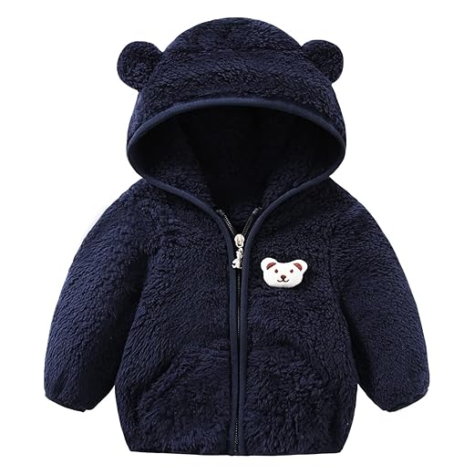 Tumaron Newborn Fleece Jacket Boys Winter Cute Coat Clothes Sweater Baby 0-3 3-6 Months