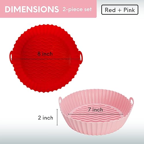 Miniatura 2 de Paquete de 2 forros para freidora de aire, reutilizables, de silicona de grado alimenticio, cesta de silicona para freidora de aire sin BPA, apto