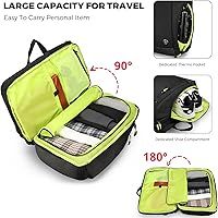 Vista 2 de Swissdigital Mochila de viaje grande de diseño JAVA para hombre, Negro/Verde, T