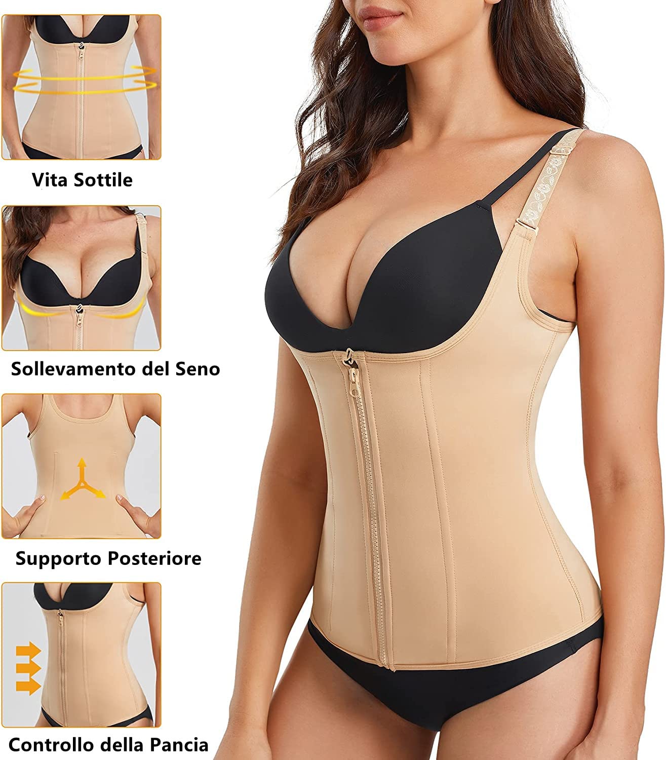CHUMIAN Donna Corsetto Vita Dimagrante Body Modellante Cintura Intimo Shaper Training Vestiti Shapewear Contenitivo Snellente