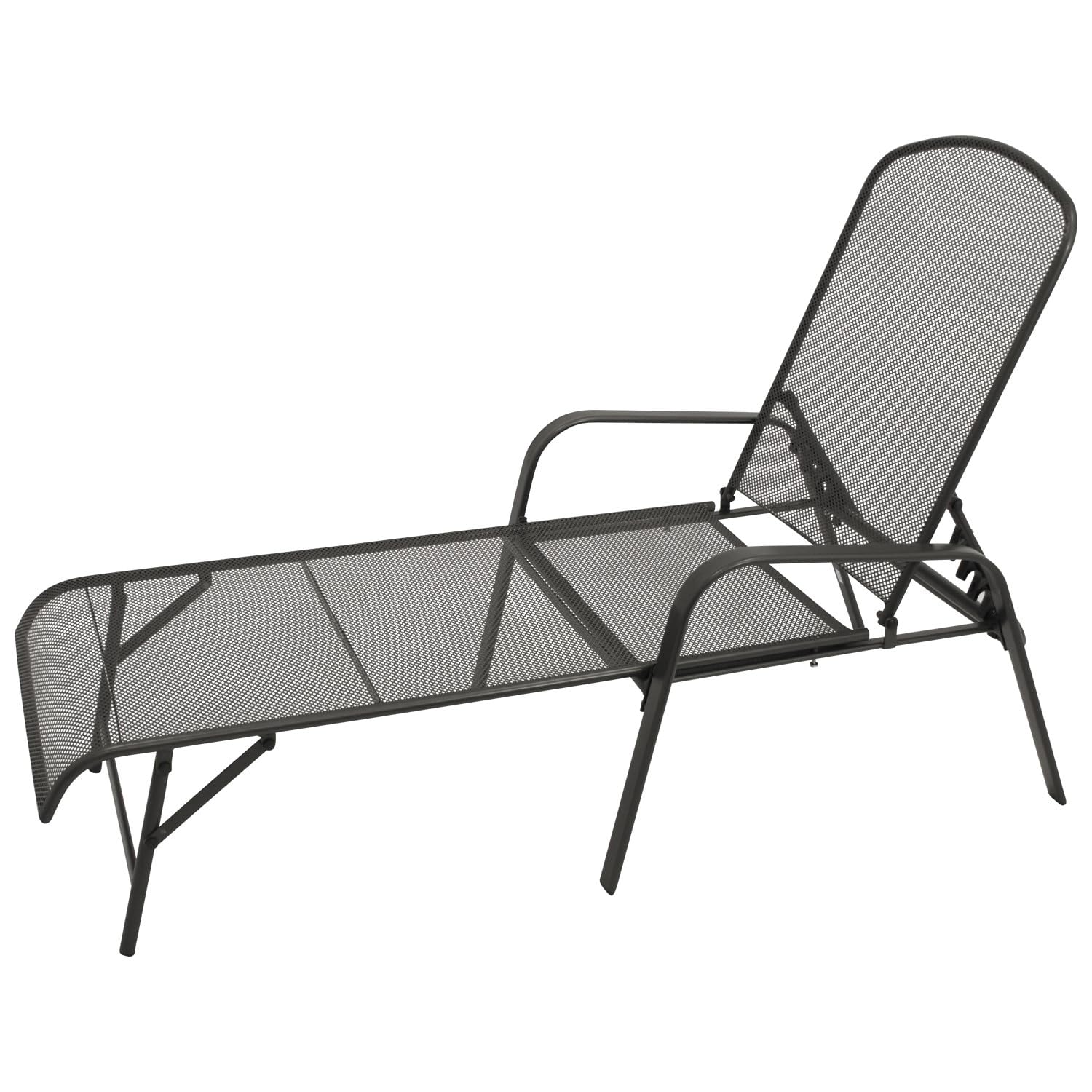 DEGAMO Gartenliege Sonnenliege Classic, Stahlgestell, Liegefläche aus Streckmetall, Farbe anthrazit, Outdoor