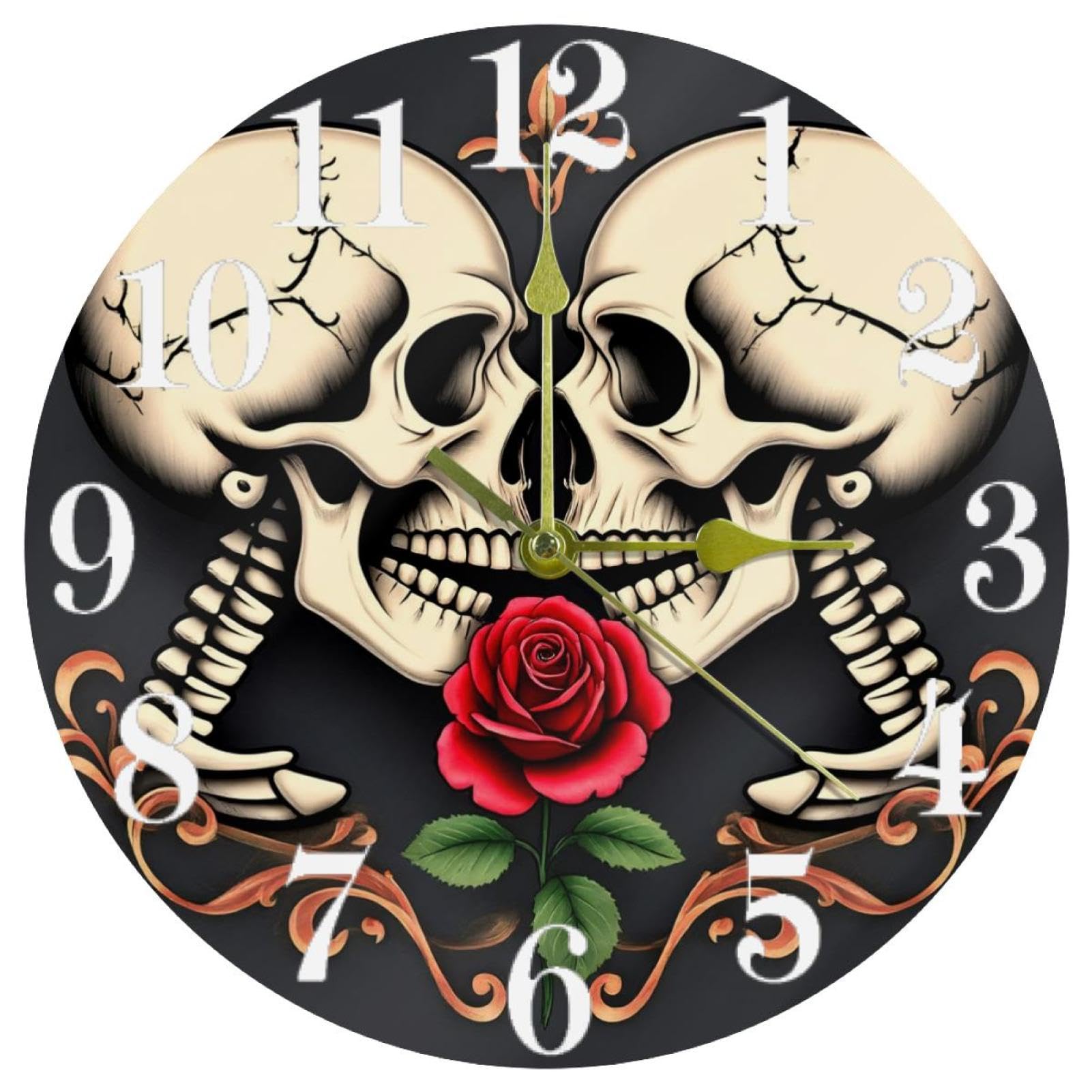 Horloge murale ronde à quartz Mardi silencieuse pour toute la maison