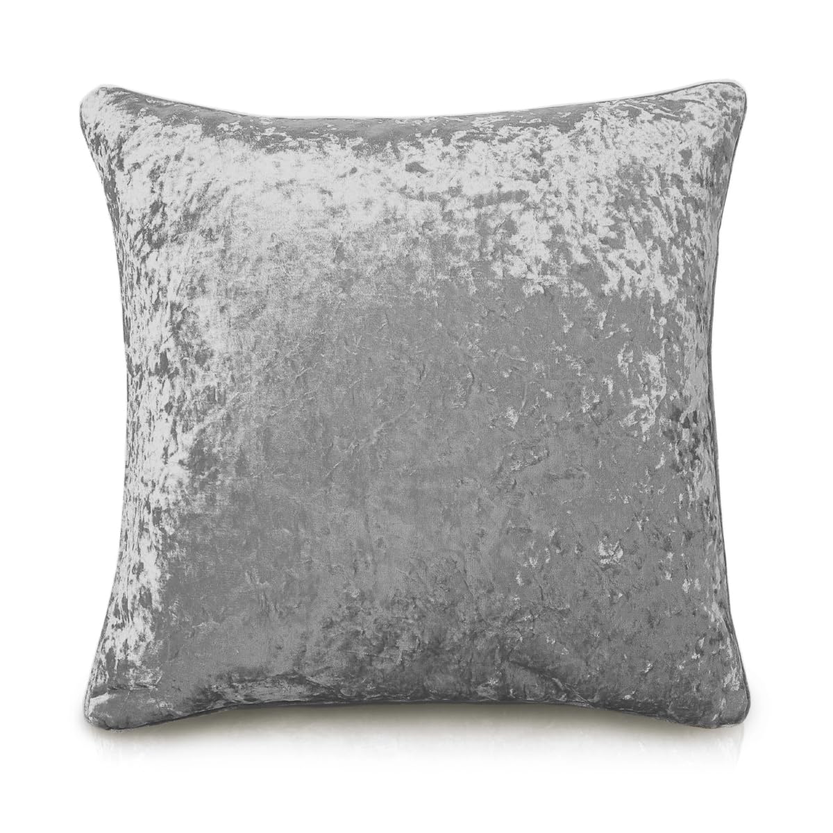 Rohi Luxury Crushed Velvet Cushion Cover Soft, Durable, and Elegant for Living Room & Bedroom Décor (Silver, 24" x 24") — image 1