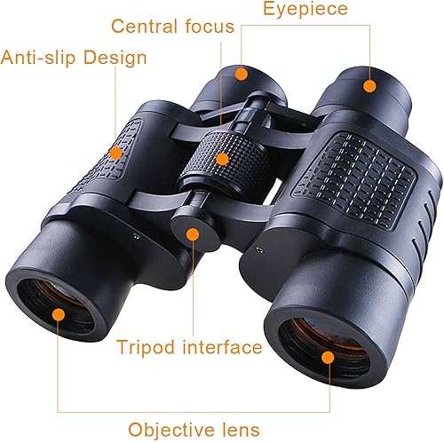 Miniatura 3 de Prismáticos, 80 x 80 potentes prismáticos de largo alcance, 49,212.6ft, telescopio de caza con poca luz, visión nocturna, binocular Bak4 para