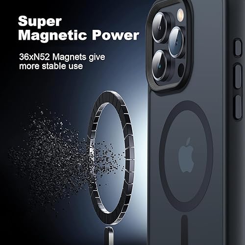 Miniatura 7 de Funda magnética diseñada para iPhone 11, probada contra caídas de grado militar compatible con MagSafe Funda protectora delgada translúcida mate