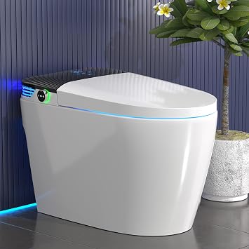 Smart Toilet with Tankless Bidet Wash, MAP 1000g Powerful Flush, Auto Open Lid, 1.28 Gallons Auto Dual Flush, Heat Seat, Warm Wash/Dryer, Soft Closing, Remote Control SMT2232C