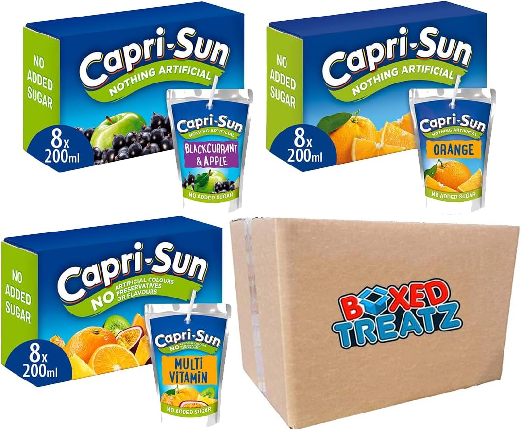 Capri Sun Fruit Juice Drink Bundle 24x200ml No Added Sugar Orange