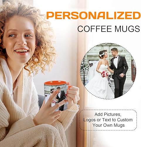 Miniatura 2 de Tazas de café personalizadas para parejas, tazas de café personalizadas con texto de imagen, tazas de café personalizadas de 11 onzas en ambos lados
