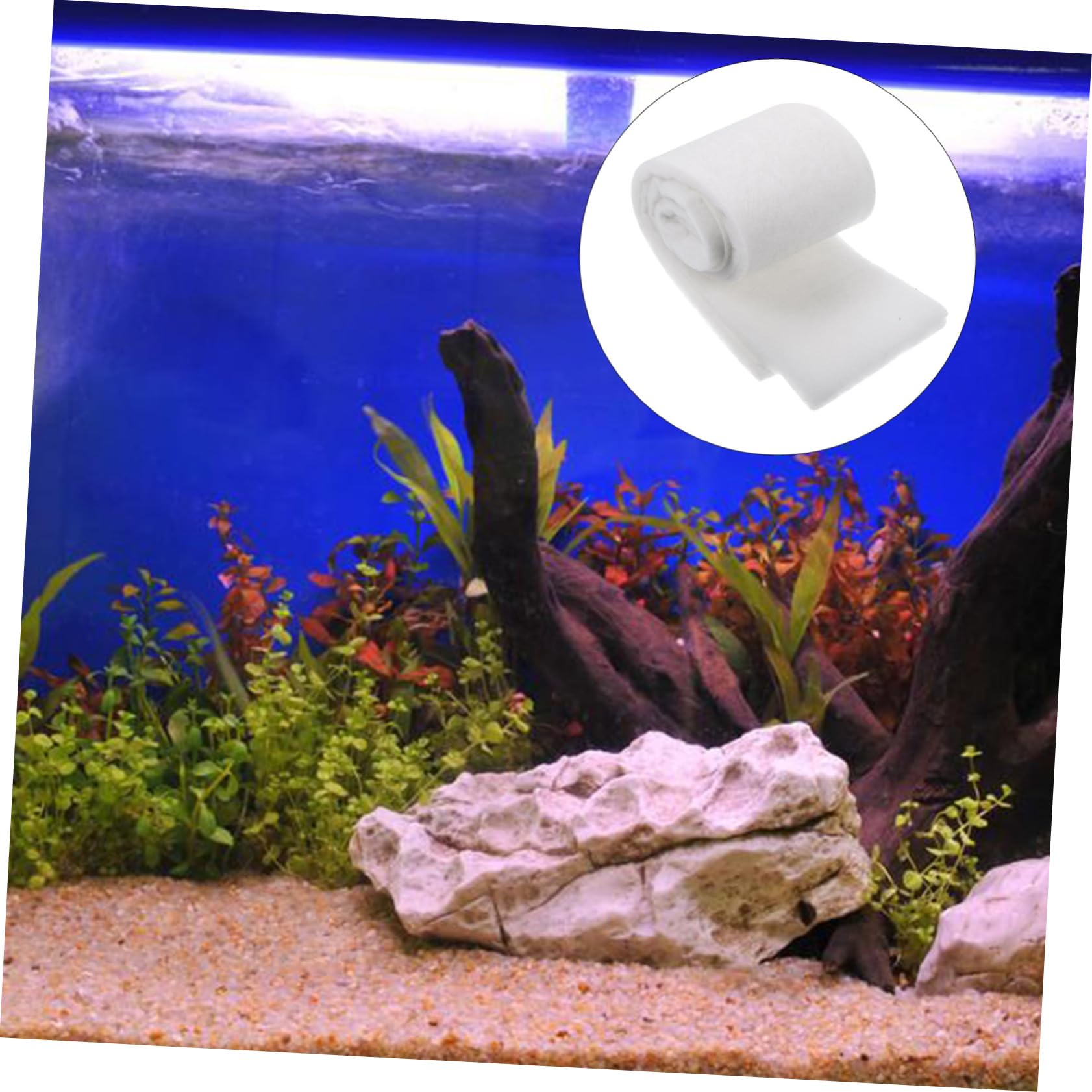 Housoutil 4 Piezas Hilo filtrante para pecera filtros de Esponja colador esponjas Esponja filtrante para pecera Almohadilla de Filtro para Tanques de Acuario pecera pequeña Hilo Dental Seda