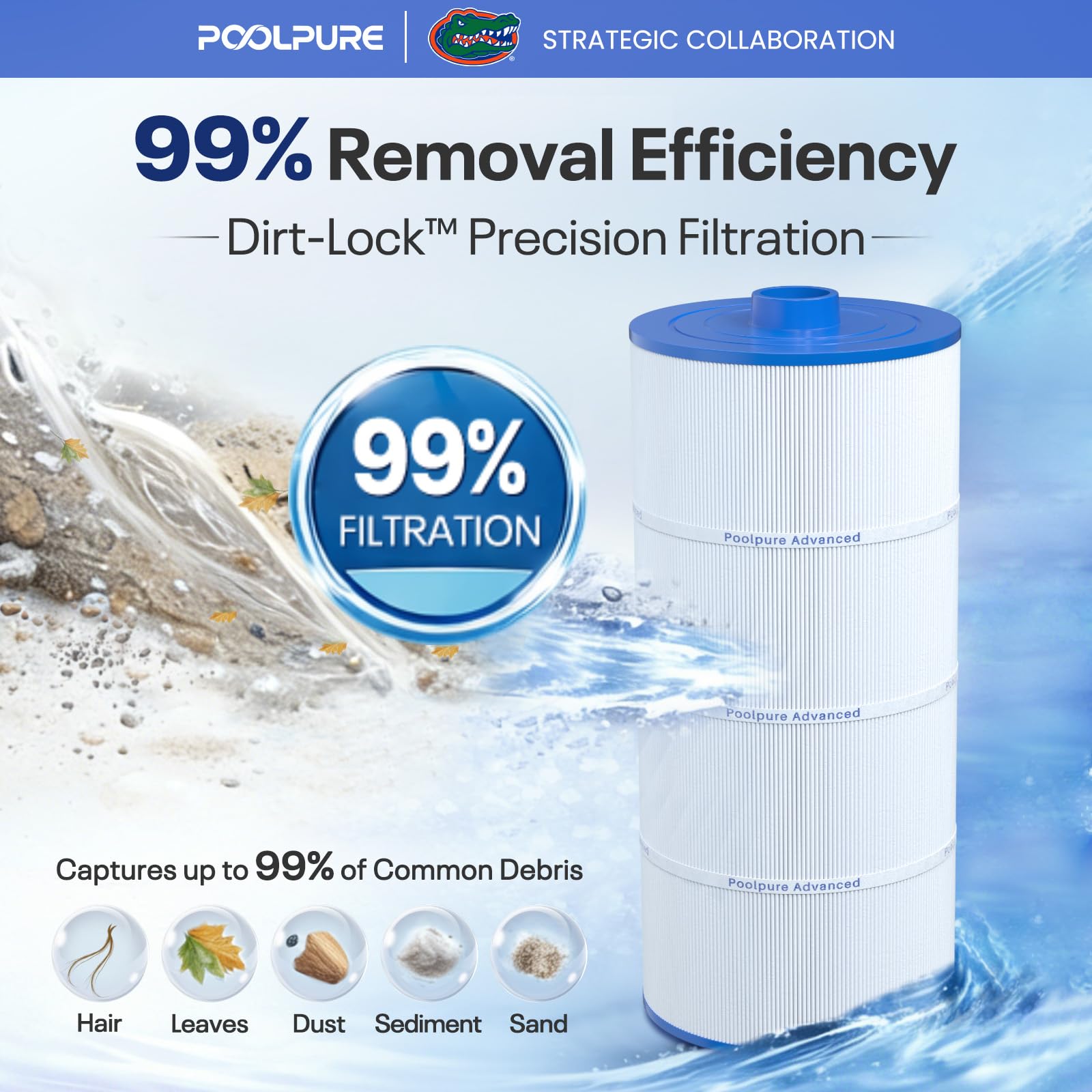 POOLPURE Filtre Spa remplace Sundance 6540-488, PSD125-2000, Unicel C-8326, Filbur FC-2780, Aladdin 22507, Baleen AK-70013, Magnum SU125, Cartouche filtrante de 125 m²