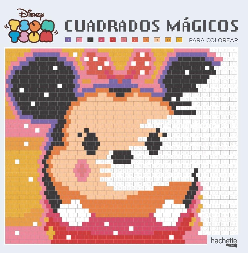 Hachette Cuadrados mágicos para colorear. Disney Tsum Tsum