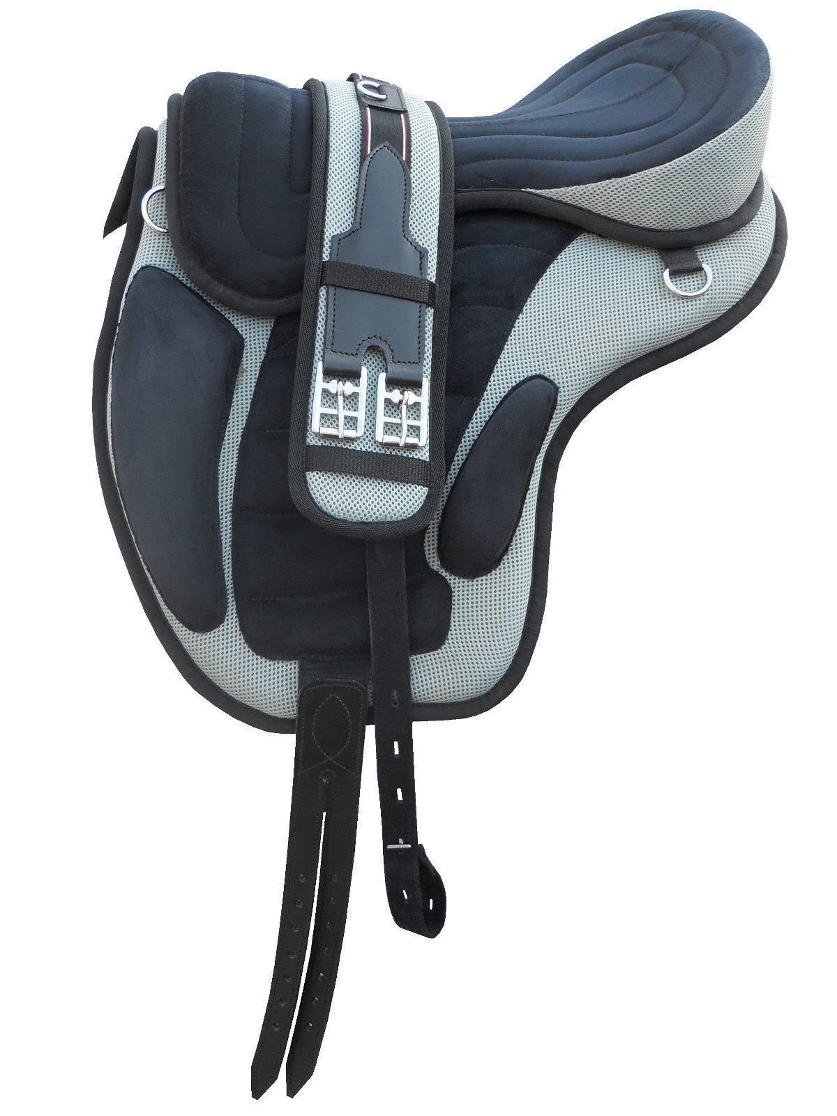 WILD RACE Freemax Treeless Saddle, Available in 13 Colors 9 Sizes (14", Gray)