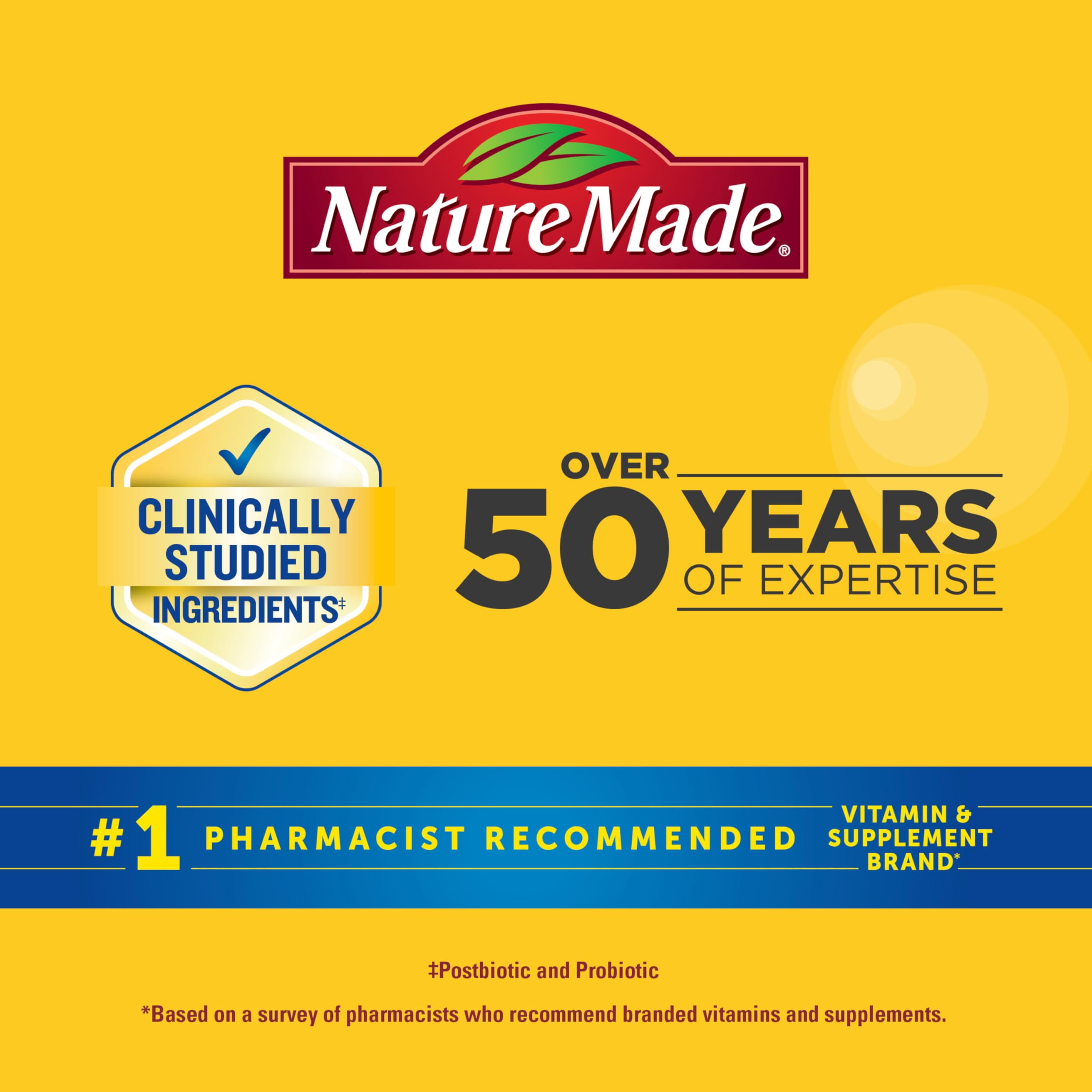 Nature Made Triple-Action Biotics, Prebiotic Fiber Gummies, 48 Gummies — Amazon image 6