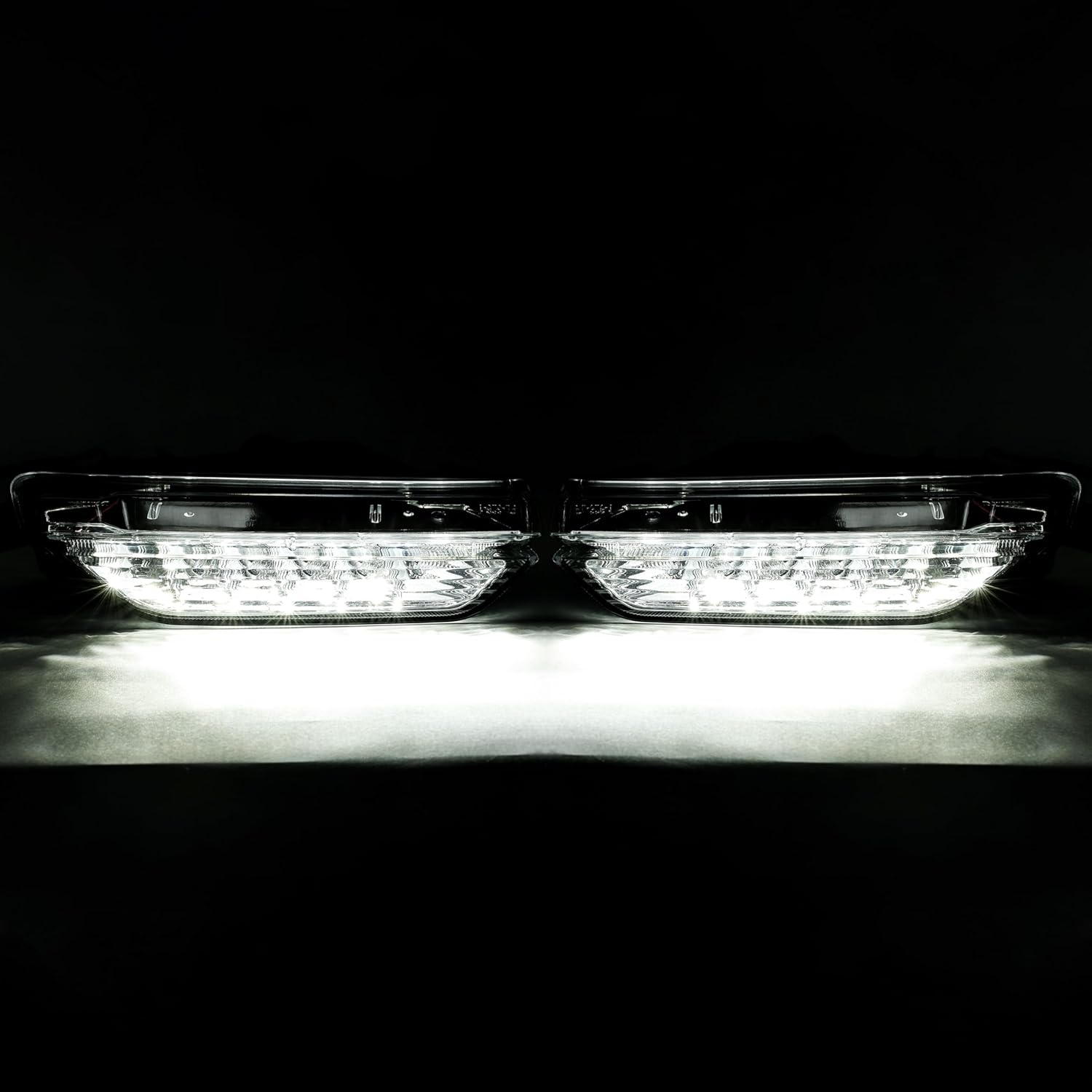 HECASA Daytime Running Light Compatible with 2016-2017 Infiniti QX50 Replacement for 266055UA0A 266005UA0A LED Daytime Running Lamps DRL Clear Lens Driver & Passenger Side