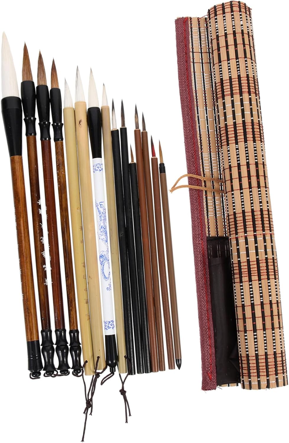 Toyvian 15pcs Chinese Calligraphy Brush Set for Beginners School Writing Chinese Painting and Sumi Drawing Includes Watercolor Brushes for Art Students and Artists